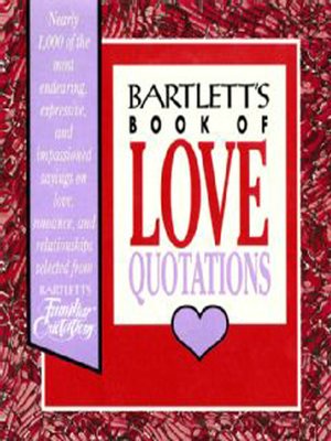cover image of Bartlett's Book of Love Quotations